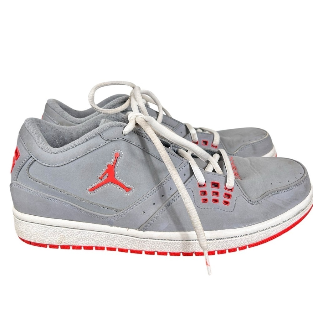 Nike Low Air Jordan 1 Flight Athletics Lace Sneakers 350610 Grey, Women 10.5